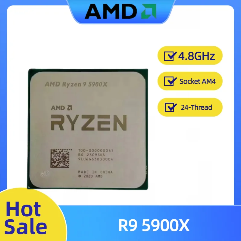 AMD Ryzen 9 5900X R9 5900X 3.7GHz--4.8GHz 12-Core 24-Thread CPU Processor 7NM L2=6MB L3=64M Socket AM4
AMD Ryzen 9 5900X R9 5900X 3.7GHz--4.8GHz 12-Core 24-Thread CPU Processor 7NM L2=6MB L3=64M Socket AM4
