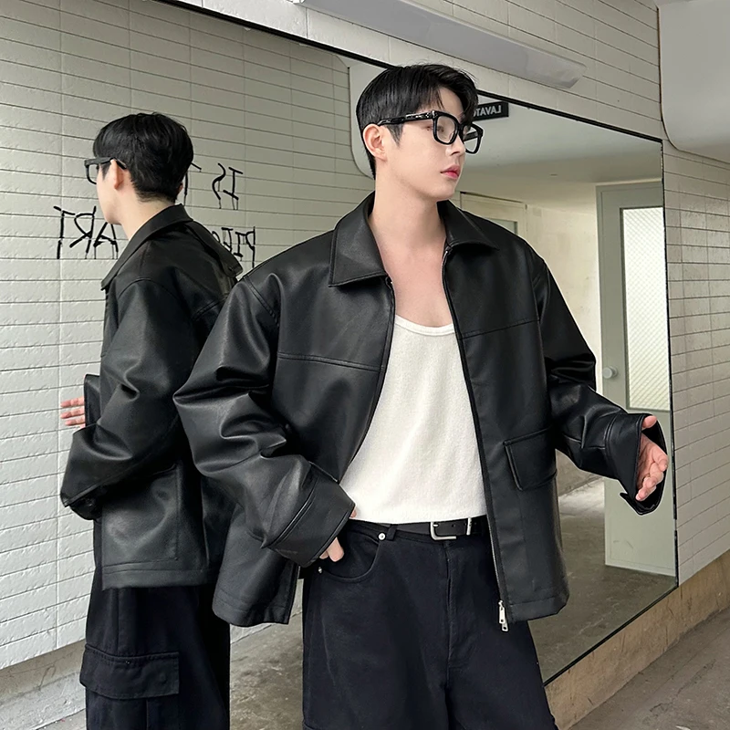 Street Sle Retro PU Leather Jaet Men's Outerwear Windproof Cotton Filled Biker irt Korean Sle Long Sve Zipper Closure
Street Sle Retro PU Leather Jaet Men's Outerwear Windproof Cotton Filled Biker irt Korean Sle Long Sve Zipper Closure