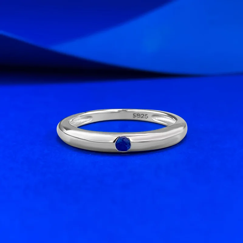 S925 Silver Ring Royal Blue Minimalist Style 2.25mm Zircon Smooth Plain Ring for Daily Women's Jewelry
S925 Silver Ring Royal Blue Minimalist Style 2.25mm Zircon Smooth Plain Ring for Daily Women's Jewelry