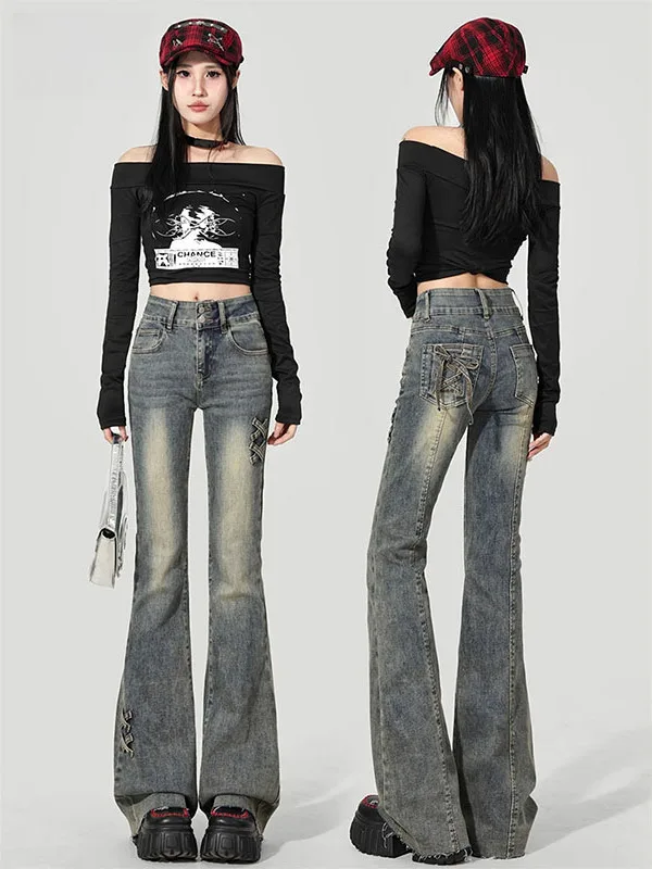 Женские джинсы-клеш с высокой талией, весенне-осенние, новые, облегающие, удлиненные, с бантом
Женские джинсы-клеш с высокой талией, весенне-осенние, новые, облегающие, удлиненные, с бантом