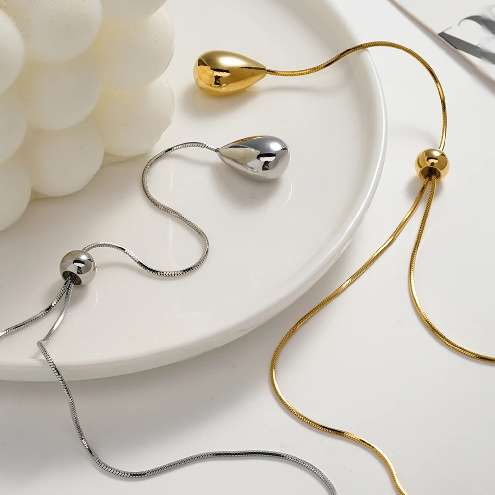 ENFASHION Para Mujer Movable Rain Drop Sweater Chain Necklace For Women's Stainless steel 18K Plated Gold Fashion Jewelry P3665
ENFASHION Para Mujer Movable Rain Drop Sweater Chain Necklace For Women's Stainless steel 18K Plated Gold Fashion Jewelry P3665