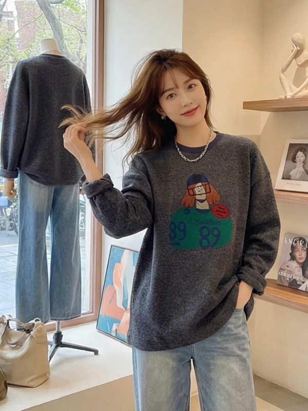 Ladies' round Ne Long Sve Sweatirt Casual Sle Printed Comfortable Loose Slimming Top Spring 2026 New plus Size
Ladies' round Ne Long Sve Sweatirt Casual Sle Printed Comfortable Loose Slimming Top Spring 2026 New plus Size