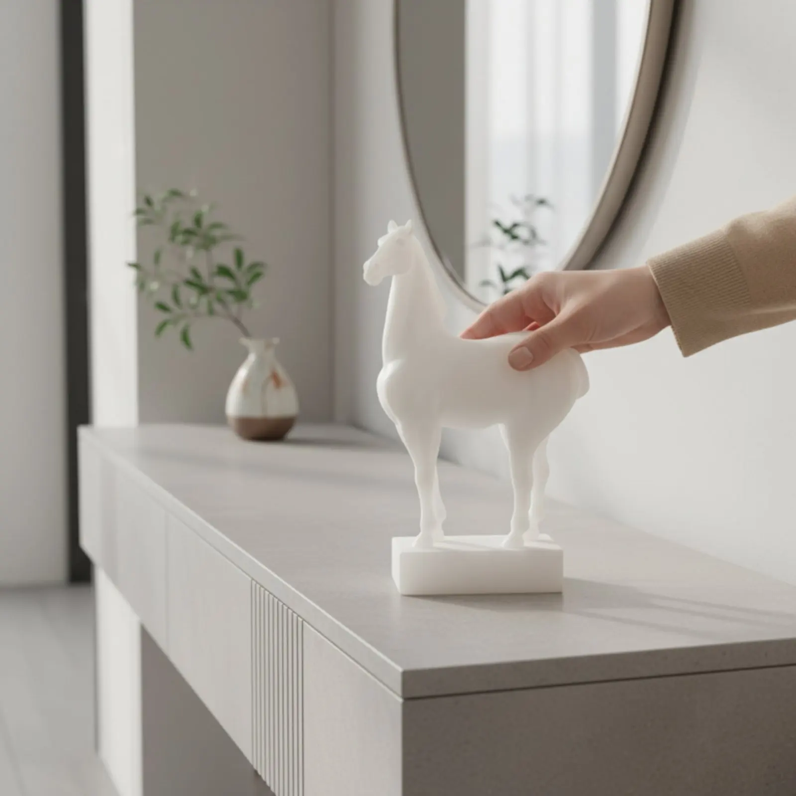 Horse Statue New Chinese Design Horse Figurine House Decoration Fine Workmanship Hand Finished for Entryway, Cabinet
Horse Statue New Chinese Design Horse Figurine House Decoration Fine Workmanship Hand Finished for Entryway, Cabinet