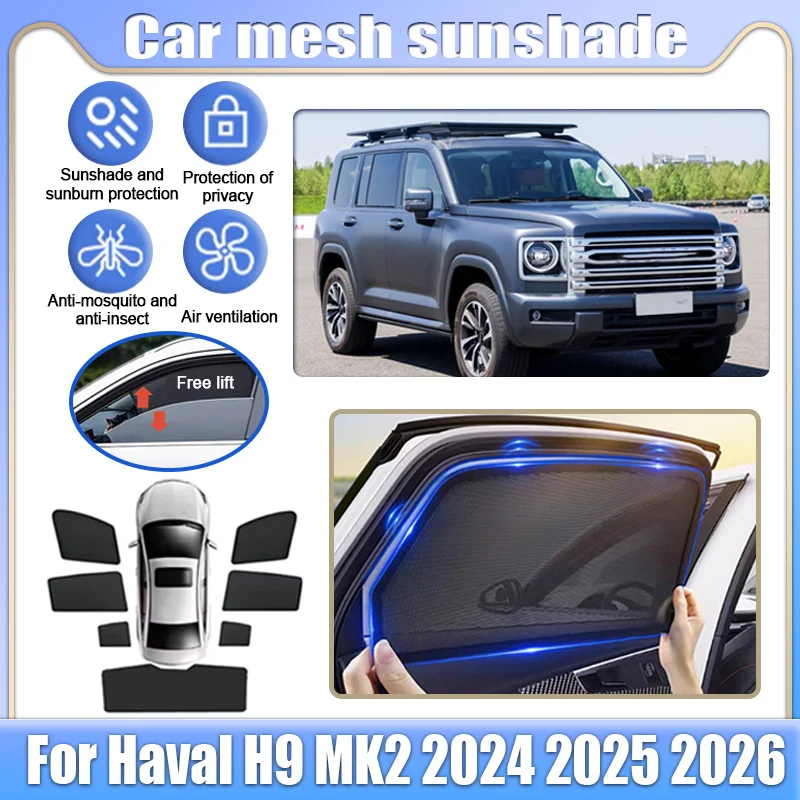 For Haval H9 MK2 2024 2025 2026 Car Mesh Sunshades Window Sun Visor Magnetic Privacy Curtains Anti Mosquitos Auto Accessories
For Haval H9 MK2 2024 2025 2026 Car Mesh Sunshades Window Sun Visor Magnetic Privacy Curtains Anti Mosquitos Auto Accessories