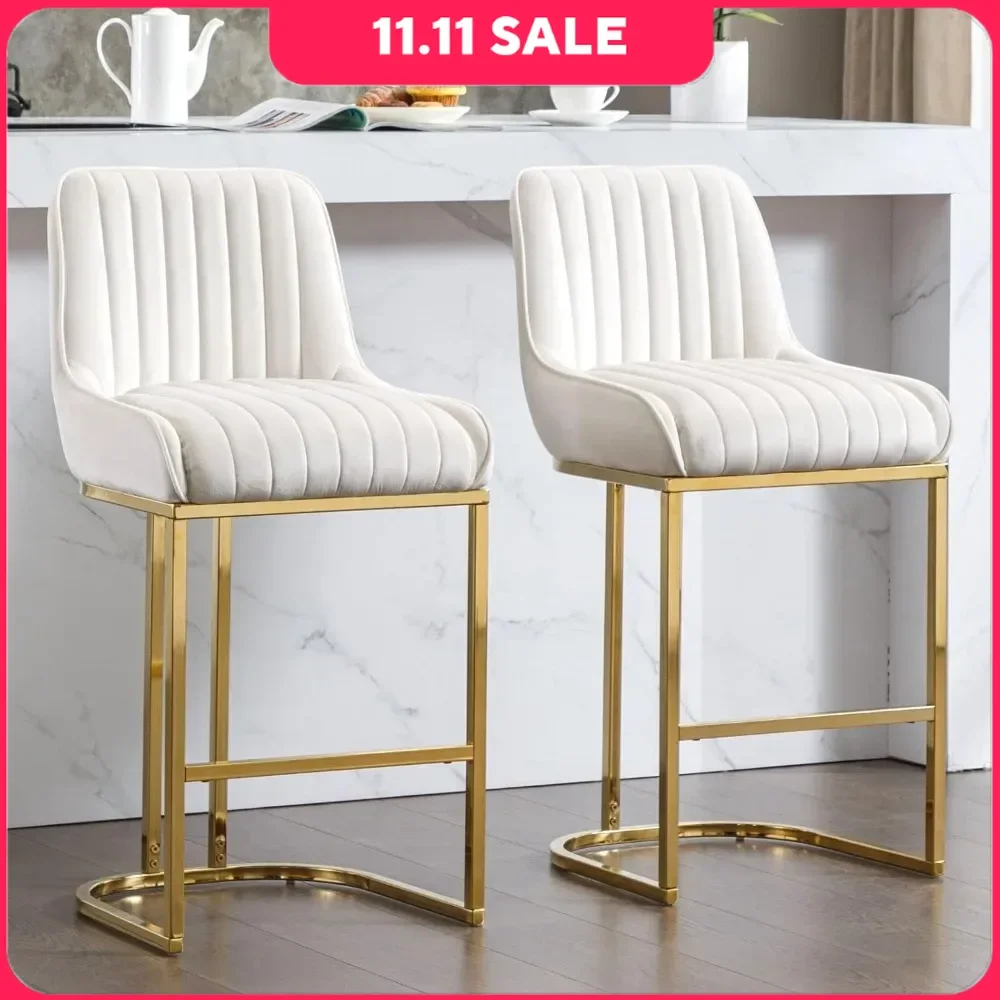 Bar Stools Set of 2, 26 Inch Counter Height, Upholstered Kitchen Island Chairs with Back, Bar Chair
Bar Stools Set of 2, 26 Inch Counter Height, Upholstered Kitchen Island Chairs with Back, Bar Chair