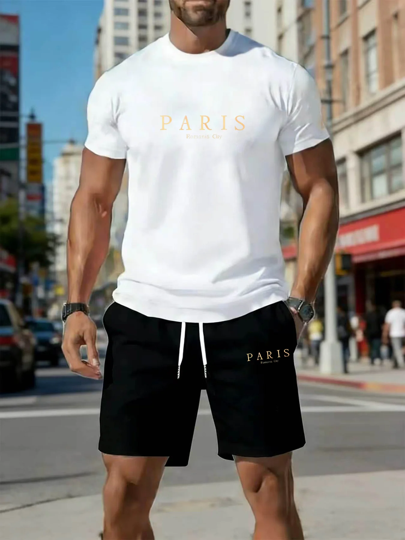 Summer Outdoor Breathable Men's T-shirt Set Casual Short Sleeve T-shirts And Drawstring Shorts 2 Pieces Set 2026 Men's Clothing
Summer Outdoor Breathable Men's T-shirt Set Casual Short Sleeve T-shirts And Drawstring Shorts 2 Pieces Set 2026 Men's Clothing