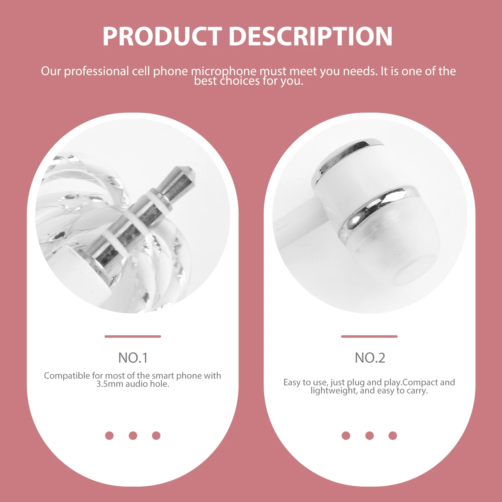 2Pcs Mini Microphone Mobile Recording Sing Portable Vocal Wired Compatible PC Laptop Smartphone 35mm Audio Hole Easy Plug Play
2Pcs Mini Microphone Mobile Recording Sing Portable Vocal Wired Compatible PC Laptop Smartphone 35mm Audio Hole Easy Plug Play