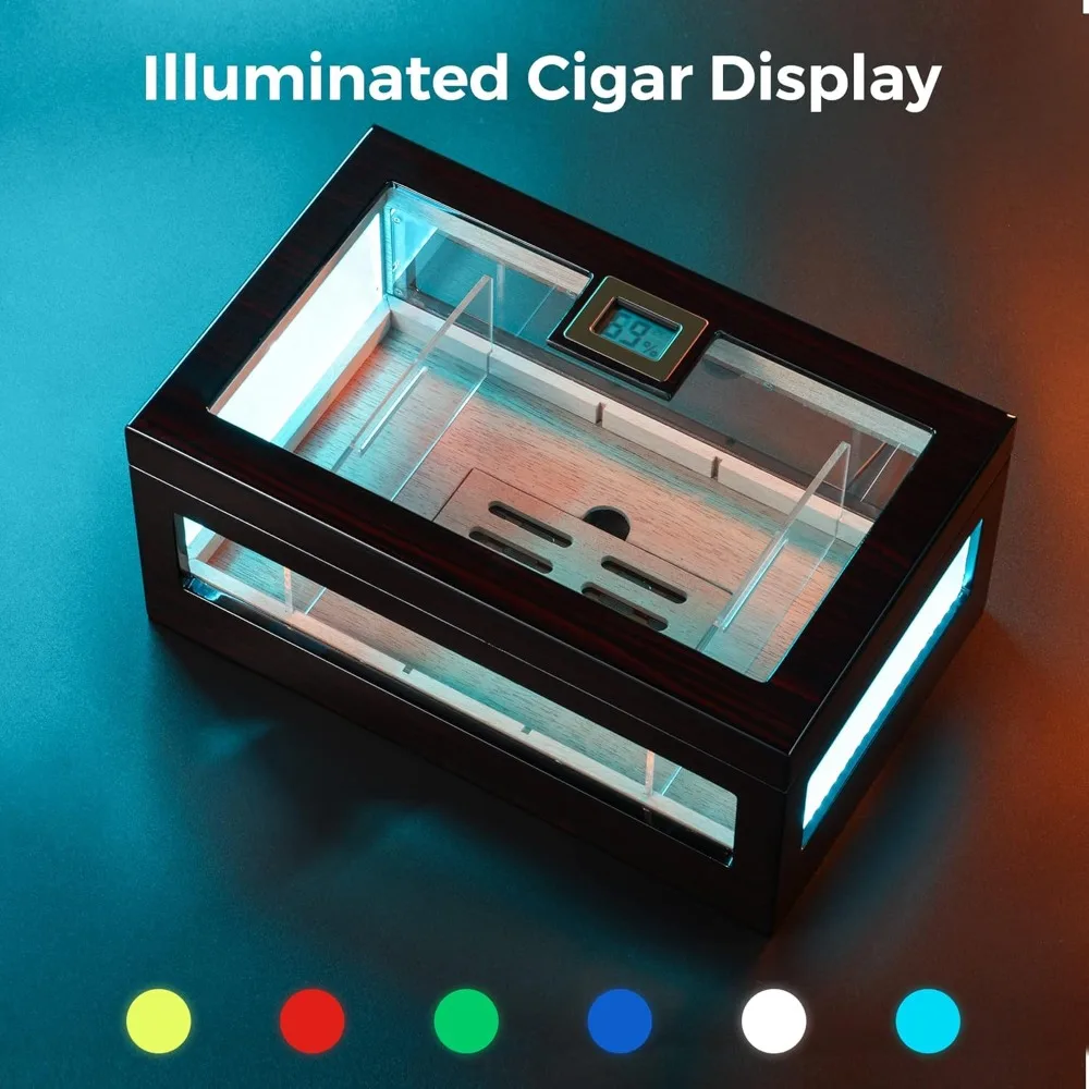 Spanish Cedar Lining and Acrylic Dividers Cigar Humidor for Cigars Crystal Gel Humidifier Cigarette Box Gifts for Fathers Hookah
Spanish Cedar Lining and Acrylic Dividers Cigar Humidor for Cigars Crystal Gel Humidifier Cigarette Box Gifts for Fathers Hookah