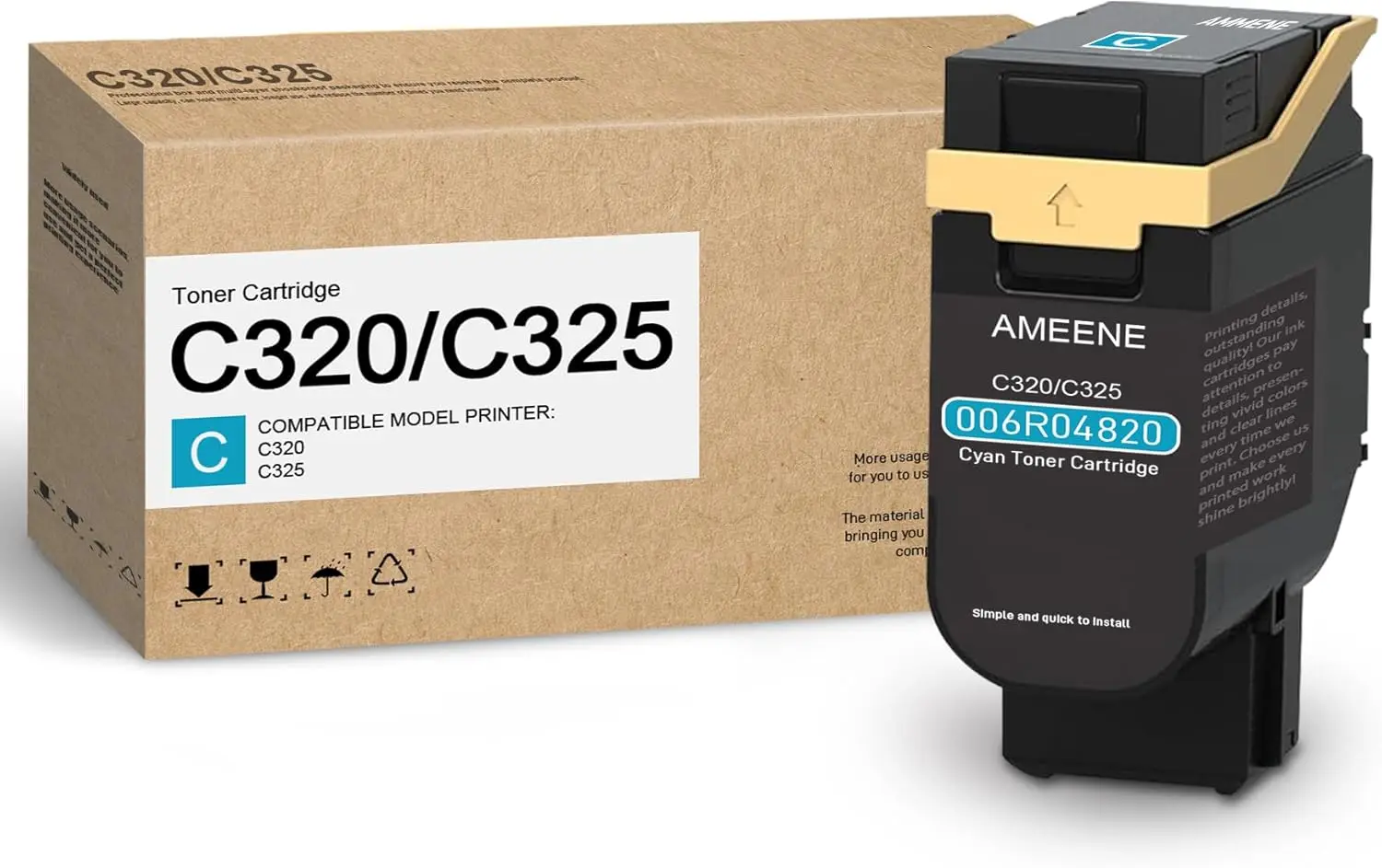 C320 C325 Cyan Toner Cartridge 1-Pack 006R04820 Standard Capacity Replacement for Xerox C320 C325 Printer
C320 C325 Cyan Toner Cartridge 1-Pack 006R04820 Standard Capacity Replacement for Xerox C320 C325 Printer