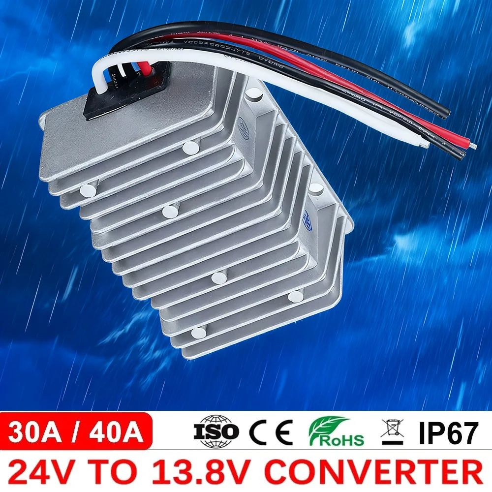 24 В в постоянный ток 13,8 В 40 А 30 А регулятор напряжения понижающий преобразователь постоянного тока автомобильный источник питания водонепроницаемый CE RoHS понижающий модуль
24 В в постоянный ток 13,8 В 40 А 30 А регулятор напряжения понижающий преобразователь постоянного тока автомобильный источник питания водонепроницаемый CE RoHS понижающий модуль
