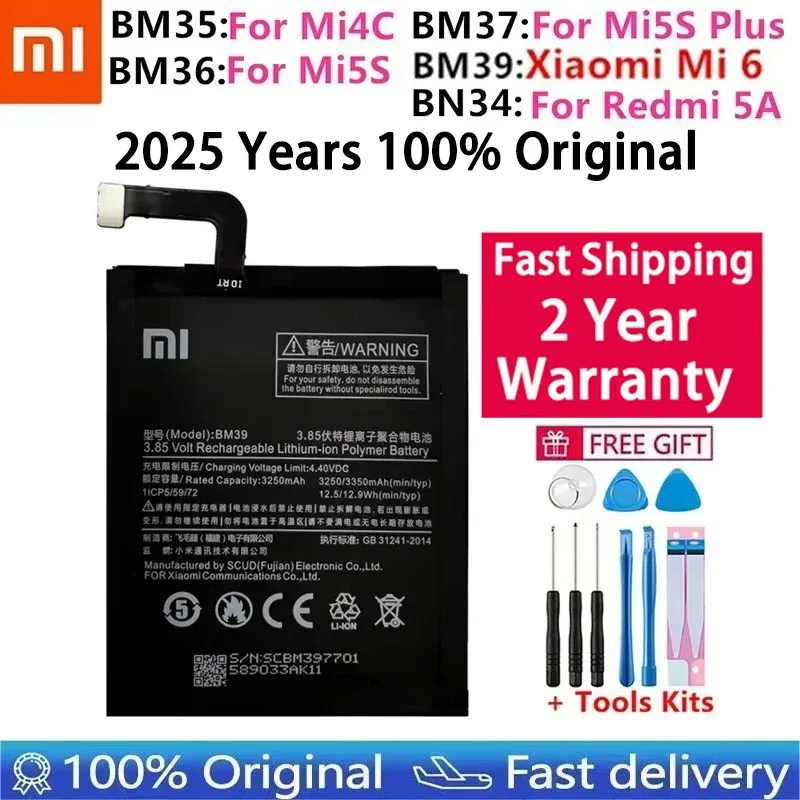 BM35 BM36 BM37 BM39 BN34 Аккумулятор для Xiaomi Redmi 5A Mi 4C 5S 5S Plus 6 Mi6 Mi4C Mi5S Mi5C Mi5S Plus Сменная батарея
BM35 BM36 BM37 BM39 BN34 Аккумулятор для Xiaomi Redmi 5A Mi 4C 5S 5S Plus 6 Mi6 Mi4C Mi5S Mi5C Mi5S Plus Сменная батарея