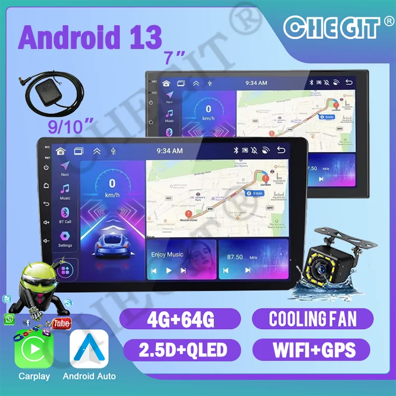 7 9 10 inch Android13 Car Radio GPS 2 din Radio Stereo Receiver Player 64G Multimedia Player wireless CarPlay Android Auto
7 9 10 inch Android13 Car Radio GPS 2 din Radio Stereo Receiver Player 64G Multimedia Player wireless CarPlay Android Auto