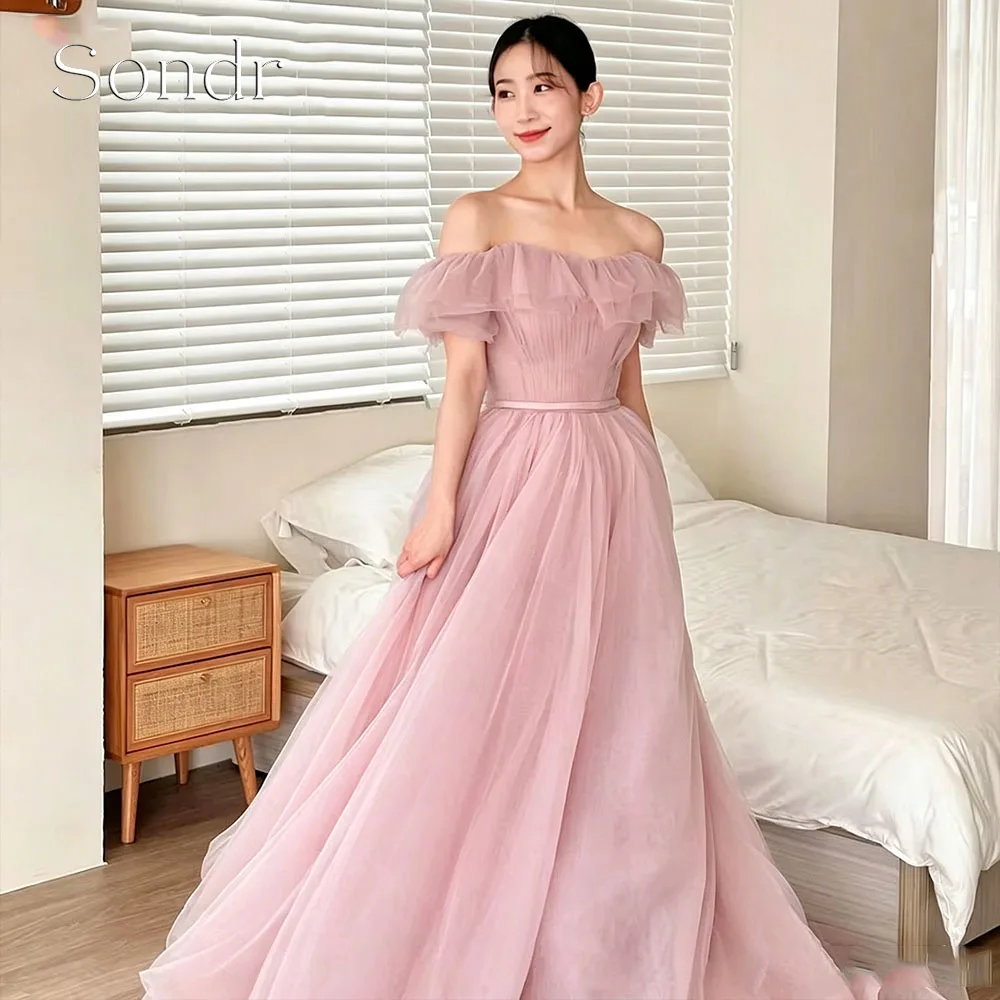 Sondr Customized Pink Luxury Party Dresses Women Off the Shoulder Ruffled Soft Tulle Wedding Dresses Korean Style New
Sondr Customized Pink Luxury Party Dresses Women Off the Shoulder Ruffled Soft Tulle Wedding Dresses Korean Style New