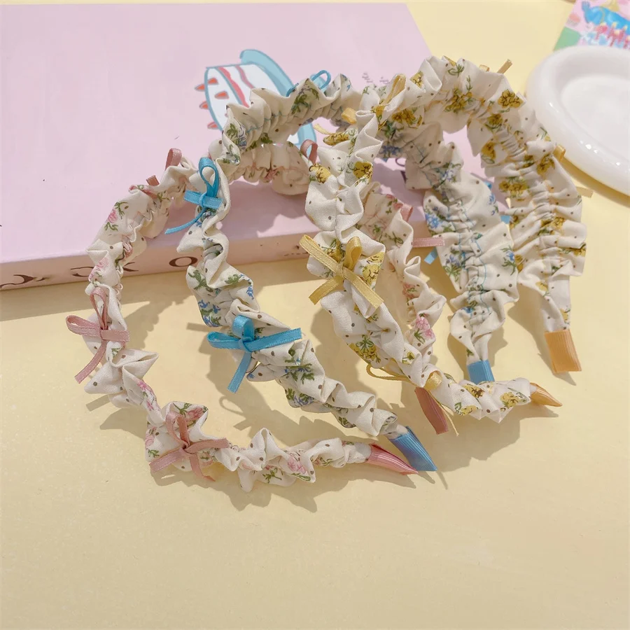 New Korean floral pleated bow headband, fashionable and sweet girly hairpin, children's cute hair accessories, gift accessories
New Korean floral pleated bow headband, fashionable and sweet girly hairpin, children's cute hair accessories, gift accessories