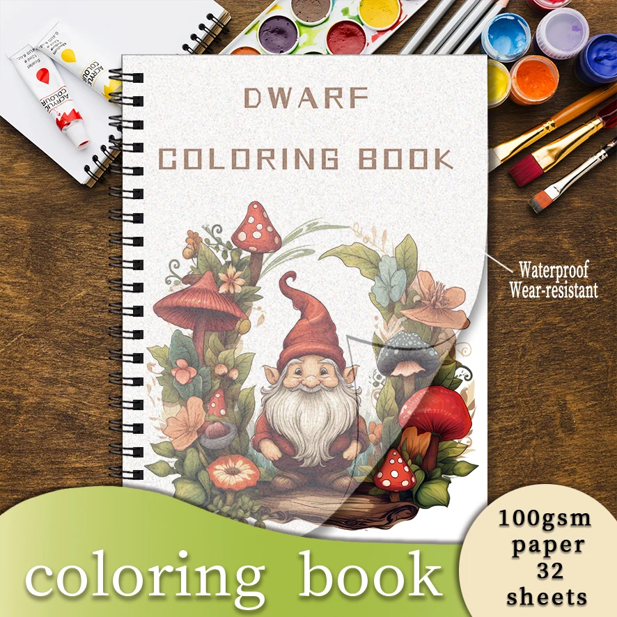 Coloring Book - 8.3 x 11.2 inches 32 pages dwarf coloring book - ideal gift for family or friends
Coloring Book - 8.3 x 11.2 inches 32 pages dwarf coloring book - ideal gift for family or friends