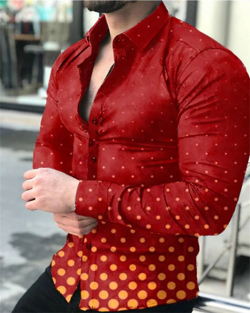 Fashion Luxury Men's Shirt Single-breasted Lapel Shirt Casual Polka Dot 3D Printed Long-sleeved Shirt Men Hawaiian Cardigan Top
Fashion Luxury Men's Shirt Single-breasted Lapel Shirt Casual Polka Dot 3D Printed Long-sleeved Shirt Men Hawaiian Cardigan Top