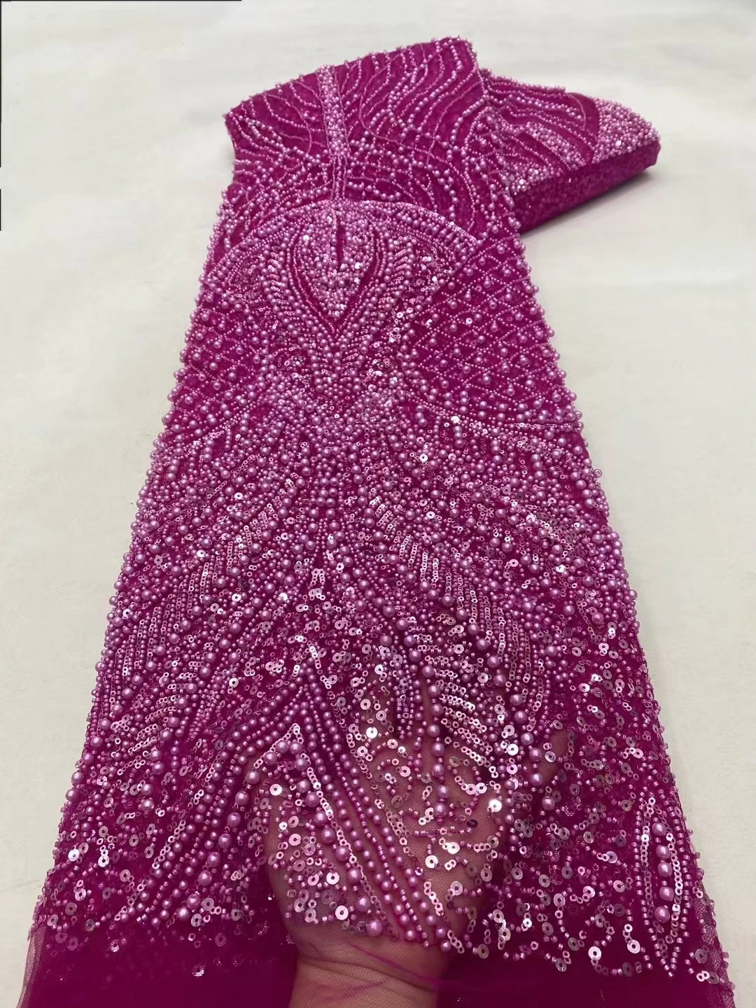 High Quality Beaded Lace Fabrics for Wedding Fabric Material White Bridal Lace with Sequins Luxury African Lace Fabric 5 Yards
High Quality Beaded Lace Fabrics for Wedding Fabric Material White Bridal Lace with Sequins Luxury African Lace Fabric 5 Yards