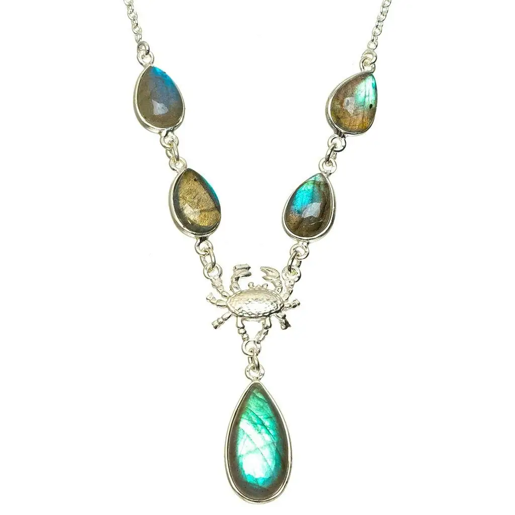StarGems® Natural Blue Fire Labradorite Handmade Unique 925 Sterling Silver Necklace 16.25+1.25" A3150
StarGems® Natural Blue Fire Labradorite Handmade Unique 925 Sterling Silver Necklace 16.25+1.25" A3150
