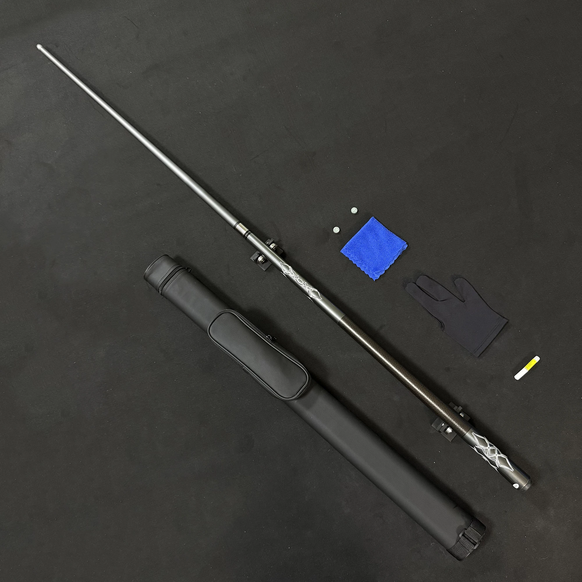 Carbon Fiber Pool Cue, 12.5mm Tip, Black & White Two Color Options, Soft Comfort Grip, Comes with Cue Case & Full Accessories
Carbon Fiber Pool Cue, 12.5mm Tip, Black & White Two Color Options, Soft Comfort Grip, Comes with Cue Case & Full Accessories