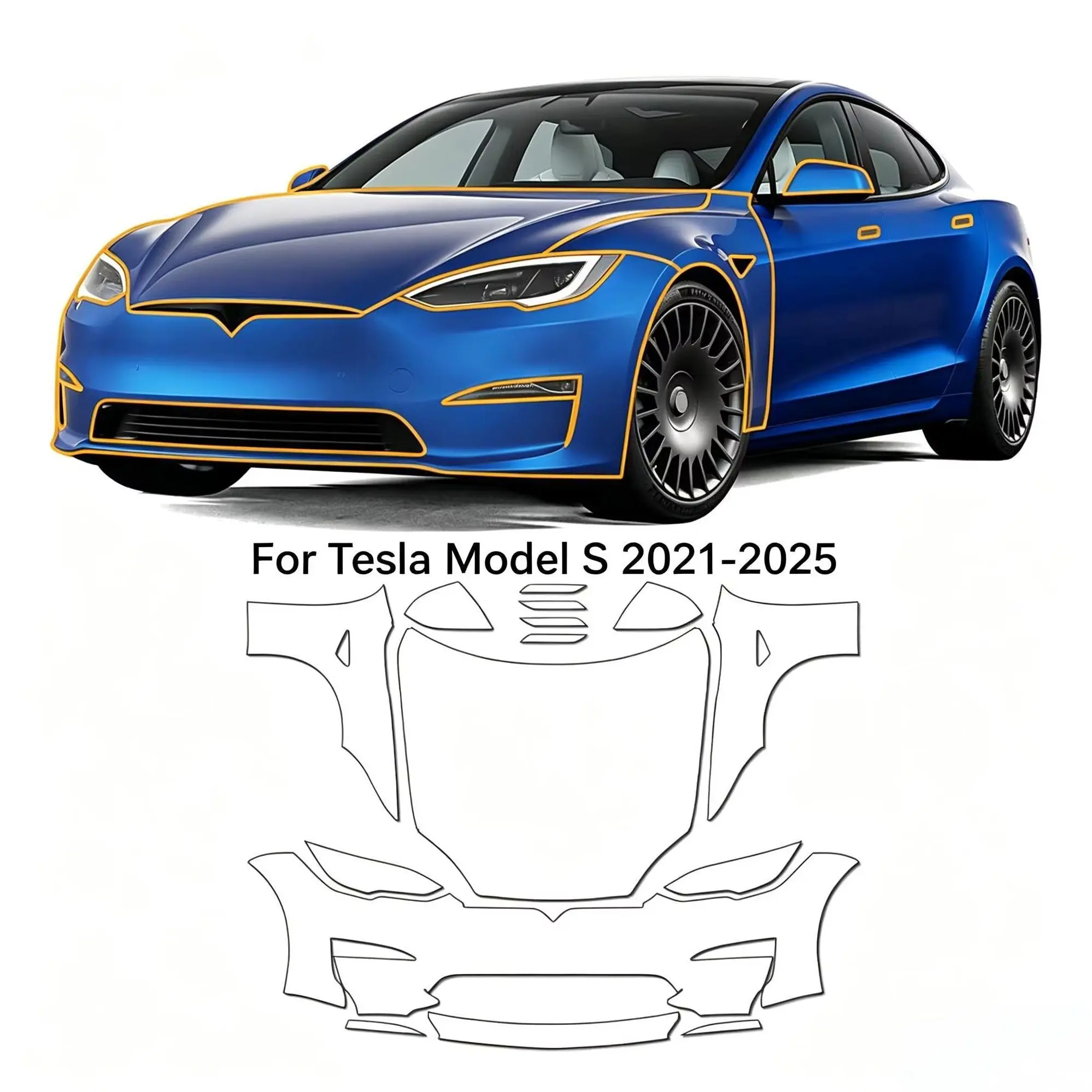 For Tesla Model S 2021-2025 TPU Bumper Hood Pre-cut Sticker Paint Protection Film PPF Kit Scratch-resistant And Transparent
For Tesla Model S 2021-2025 TPU Bumper Hood Pre-cut Sticker Paint Protection Film PPF Kit Scratch-resistant And Transparent