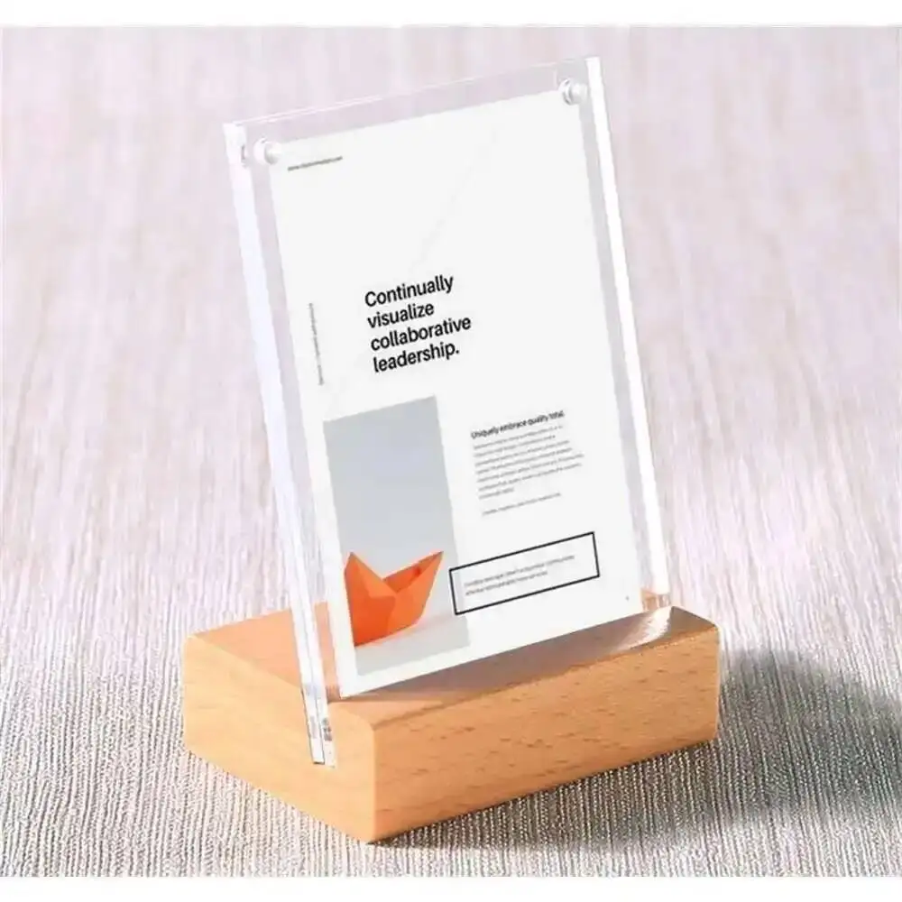 5Pcs 6x9cm Acrylic Frame Wood Desk Sign Holder Name Card Cover Merchandise Price Tag Display Stand
5Pcs 6x9cm Acrylic Frame Wood Desk Sign Holder Name Card Cover Merchandise Price Tag Display Stand