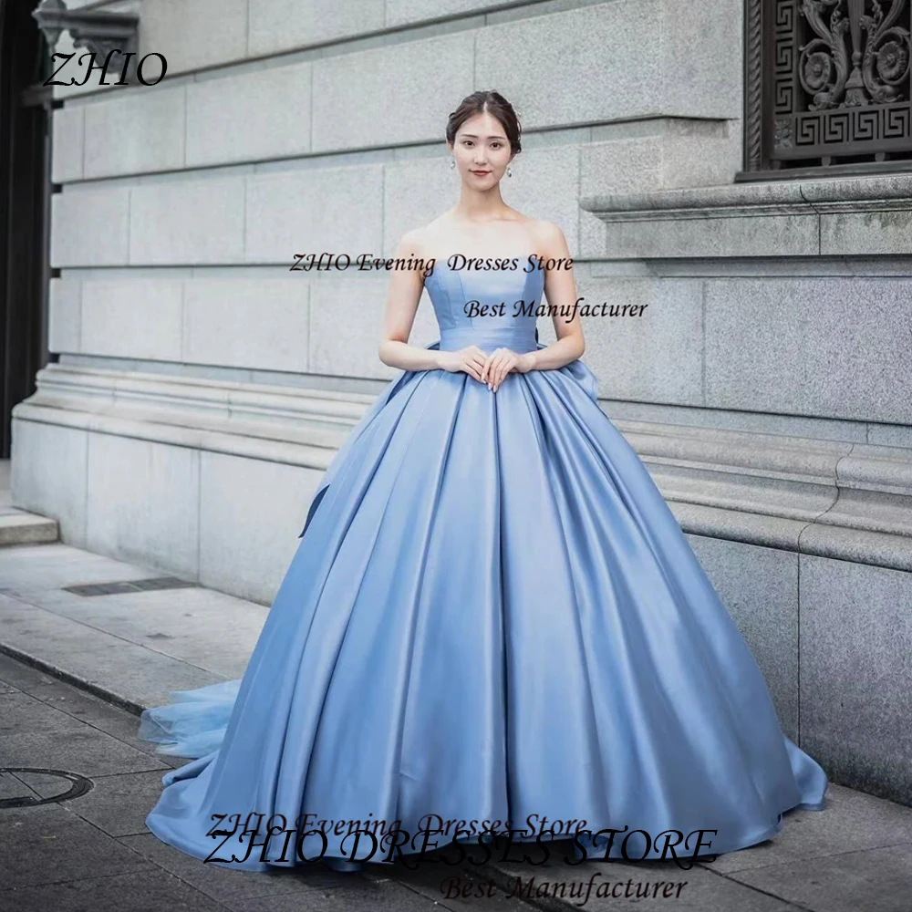ZHIO Elegant Blue Satin Sweetheart Sleeveles Evening Gown Dresses Floor Length Pleated with Bow Sashes Lace-up Back Prom Gowns
ZHIO Elegant Blue Satin Sweetheart Sleeveles Evening Gown Dresses Floor Length Pleated with Bow Sashes Lace-up Back Prom Gowns