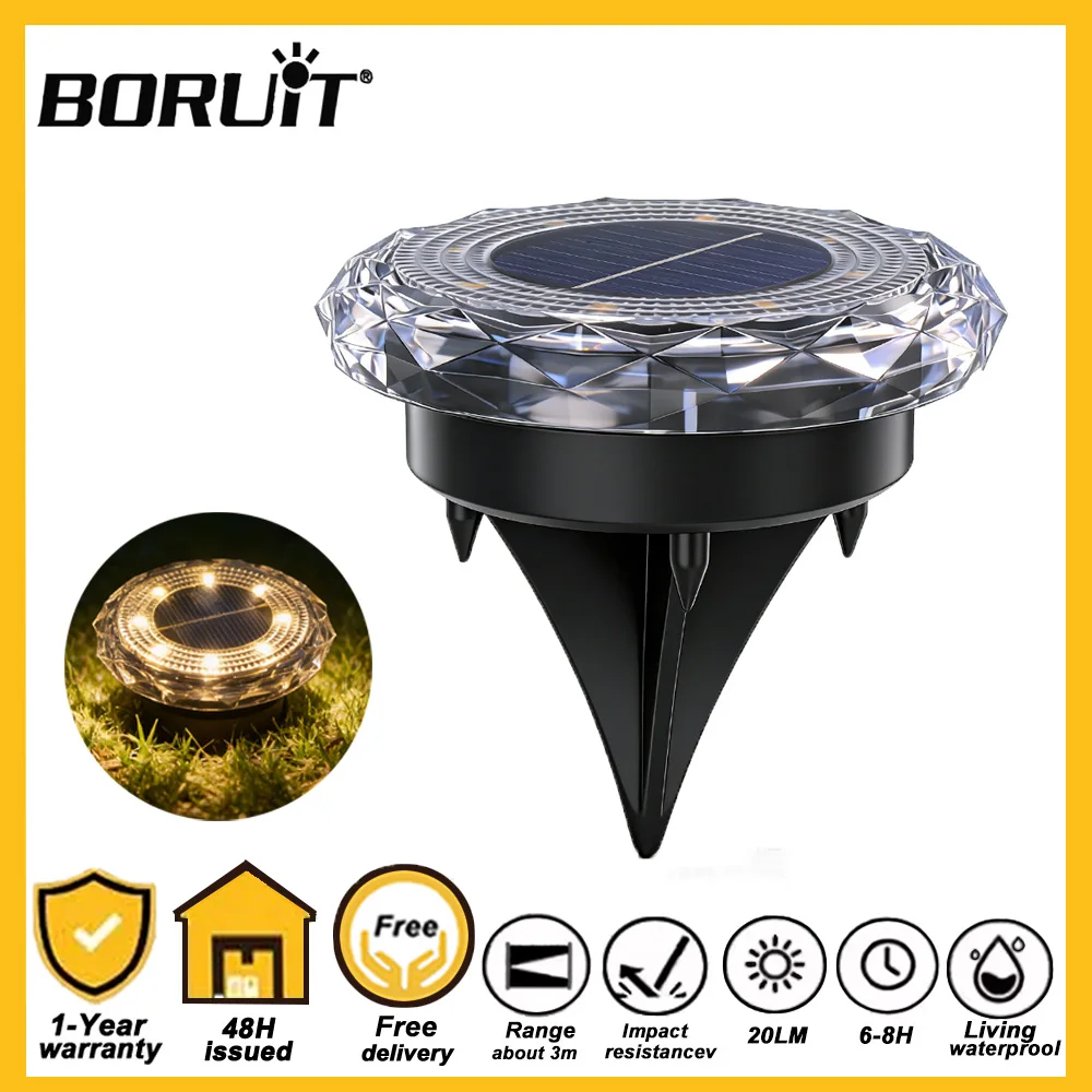 BORUiT 4/8/12 шт. Солнечные светильники для улицы, водонепроницаемые, 8 светодиодов, теплый свет, встраиваемые в грунт, для двора, сада, газона, дорожек
BORUiT 4/8/12 шт. Солнечные светильники для улицы, водонепроницаемые, 8 светодиодов, теплый свет, встраиваемые в грунт, для двора, сада, газона, дорожек