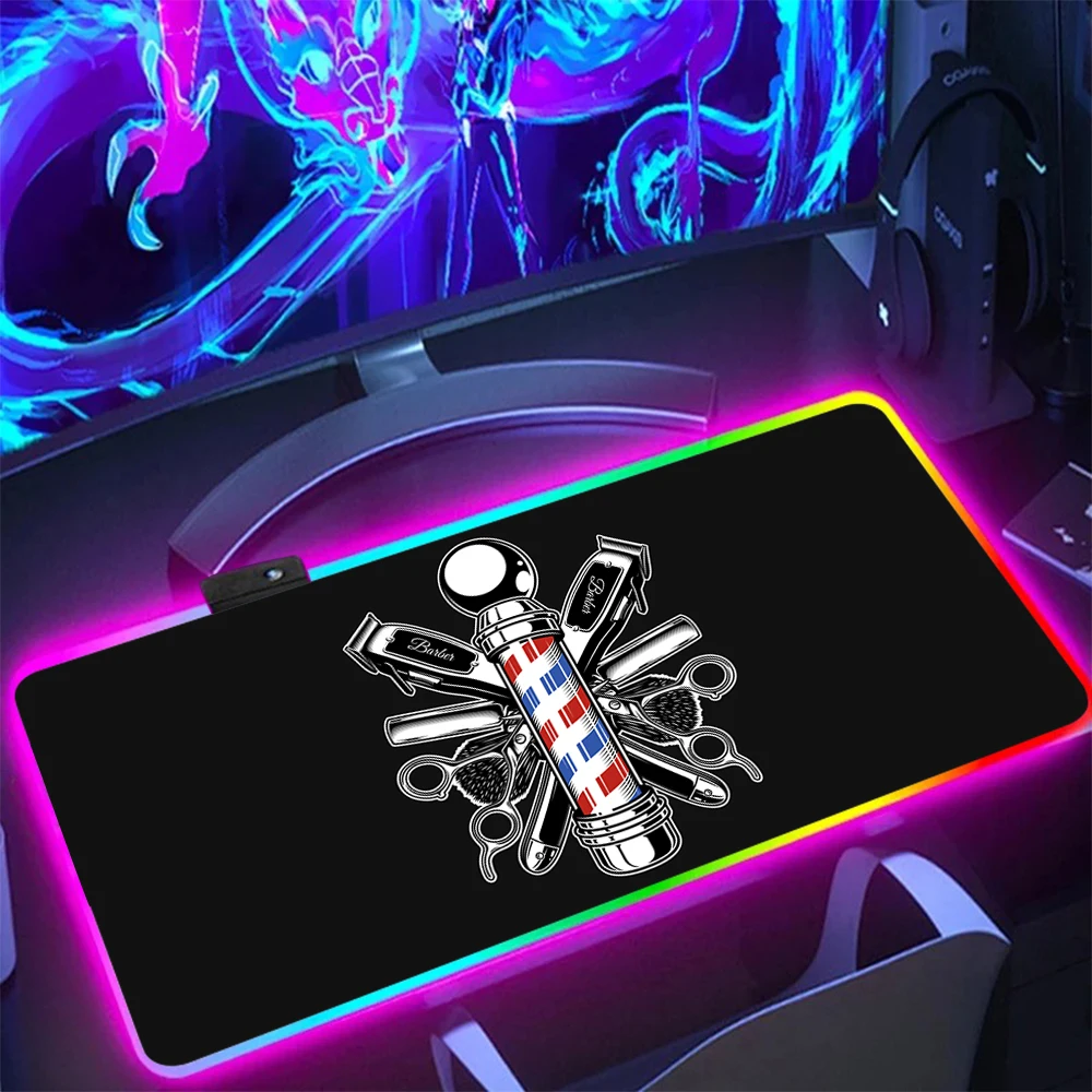 Hot Barber Shop RGB Pc Gamer Keyboard Mouse Pad Mousepad LED Glowing Mouse Mats Rubber Gaming Computer Mausepad
Hot Barber Shop RGB Pc Gamer Keyboard Mouse Pad Mousepad LED Glowing Mouse Mats Rubber Gaming Computer Mausepad