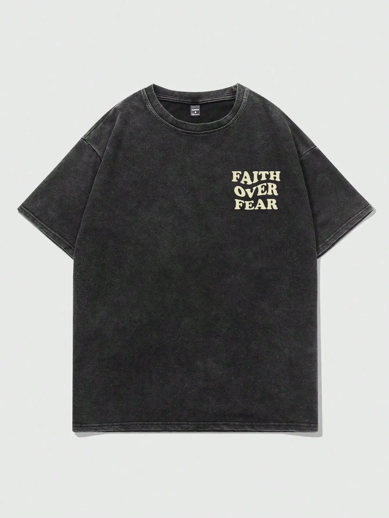 Men's Oversized Loose Fit Acid Wash T-Shirt With Faith Over Fear Print Casual Summer Tee
Men's Oversized Loose Fit Acid Wash T-Shirt With Faith Over Fear Print Casual Summer Tee