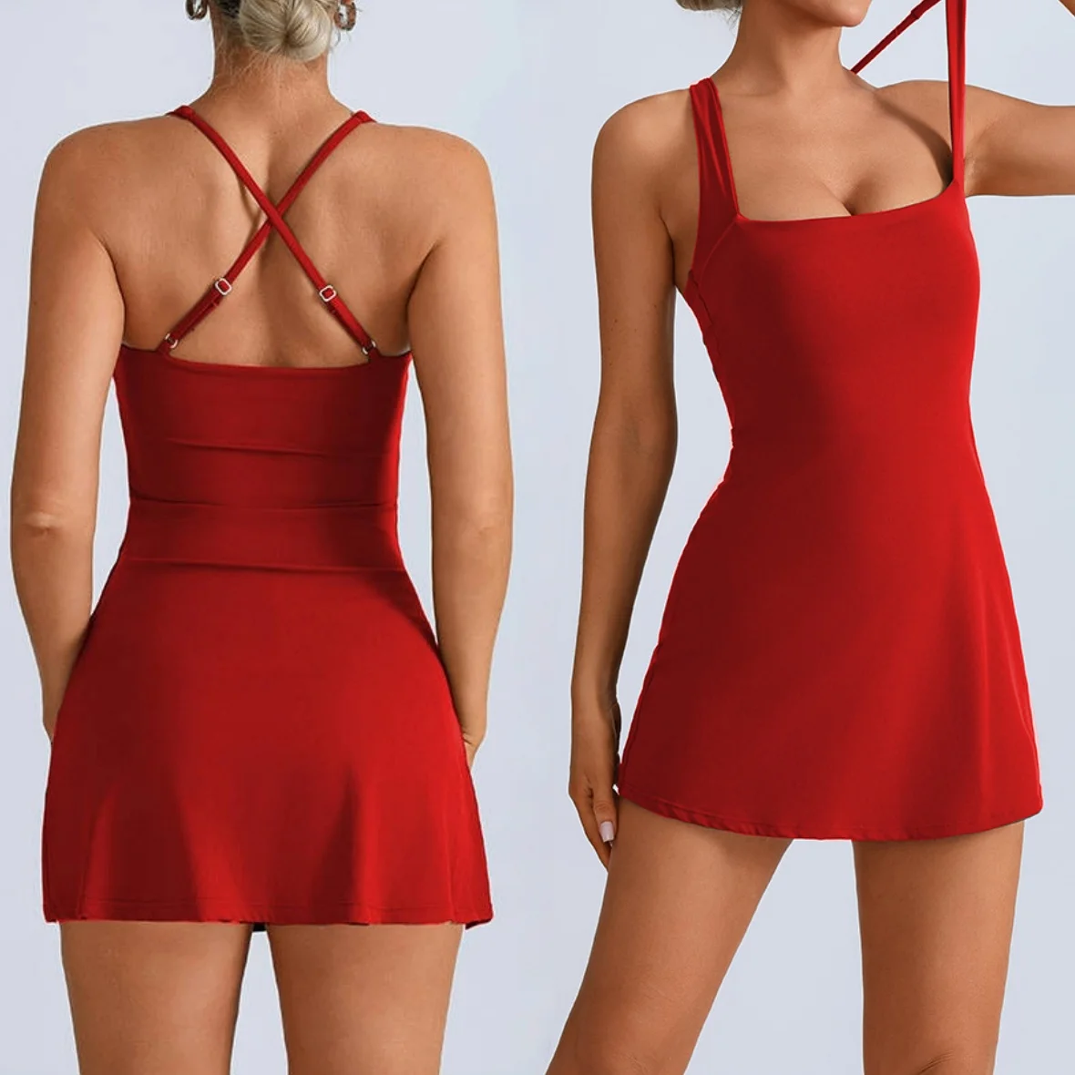 Yoga Skirt Sports Fitness High Elastic Quick-drying with Shock-proof Chest Pad One-piece Beautiful Back Anti-light Tennis Skirt
Yoga Skirt Sports Fitness High Elastic Quick-drying with Shock-proof Chest Pad One-piece Beautiful Back Anti-light Tennis Skirt