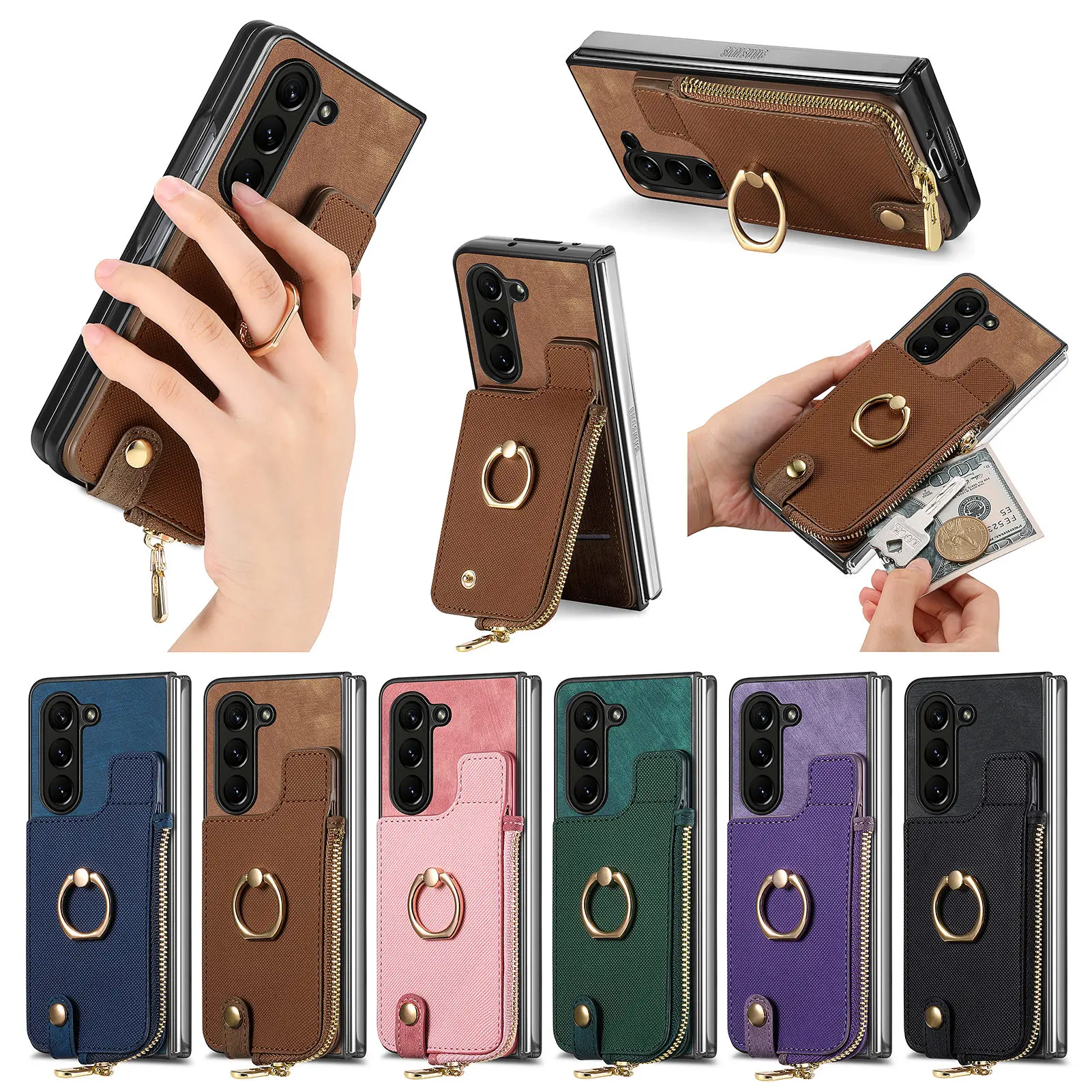 Zipper Vertical Cards Solt Leather Wallet For Z Fold 5 5g Fold5 Zfold5 Bag Ring Holder Purse Pocket Cover Funda
Zipper Vertical Cards Solt Leather Wallet For Z Fold 5 5g Fold5 Zfold5 Bag Ring Holder Purse Pocket Cover Funda