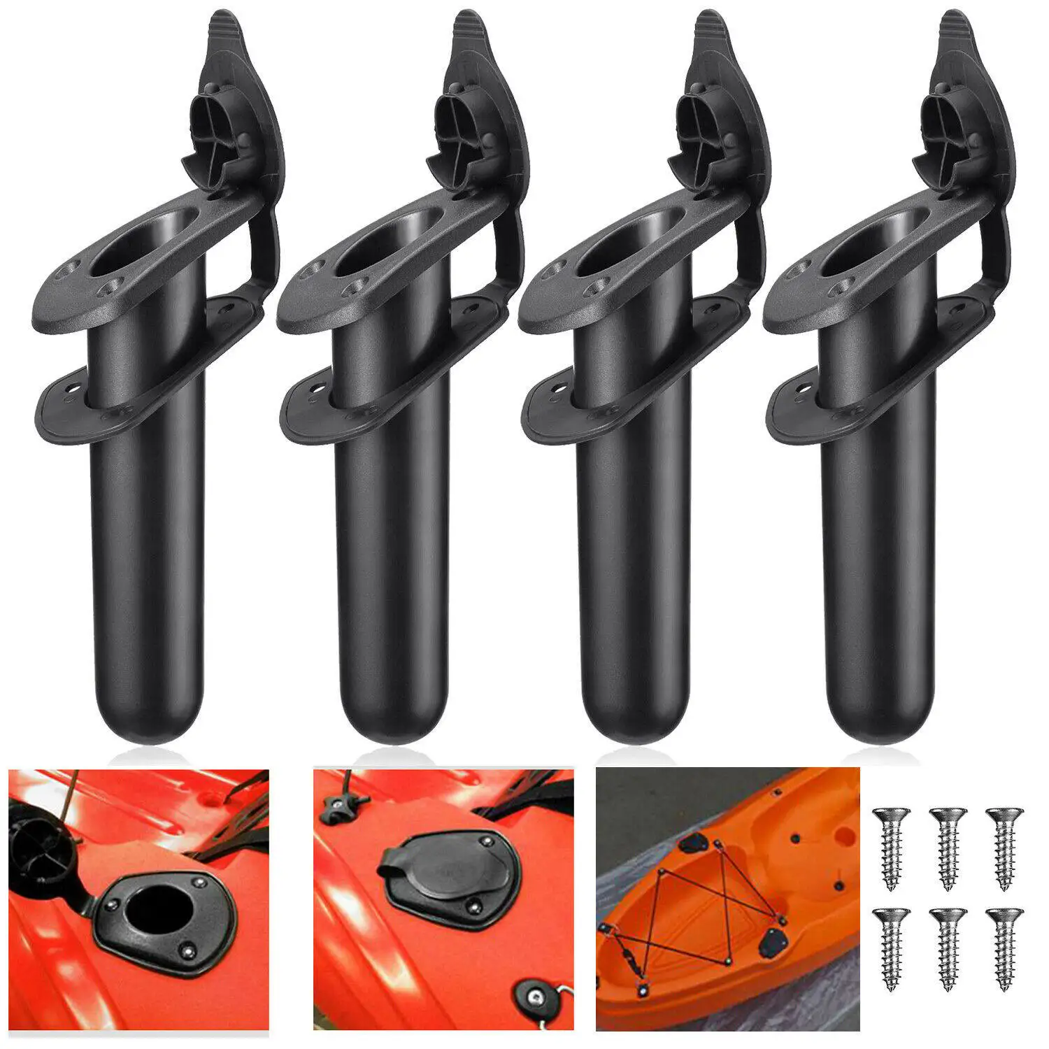 2Pcs ABS Kayak Fishing Rod Holder with 3 Fixing Points 30-Degree Adjustable Head Easy Install Flush Mount for Anglers Boat Rod
2Pcs ABS Kayak Fishing Rod Holder with 3 Fixing Points 30-Degree Adjustable Head Easy Install Flush Mount for Anglers Boat Rod