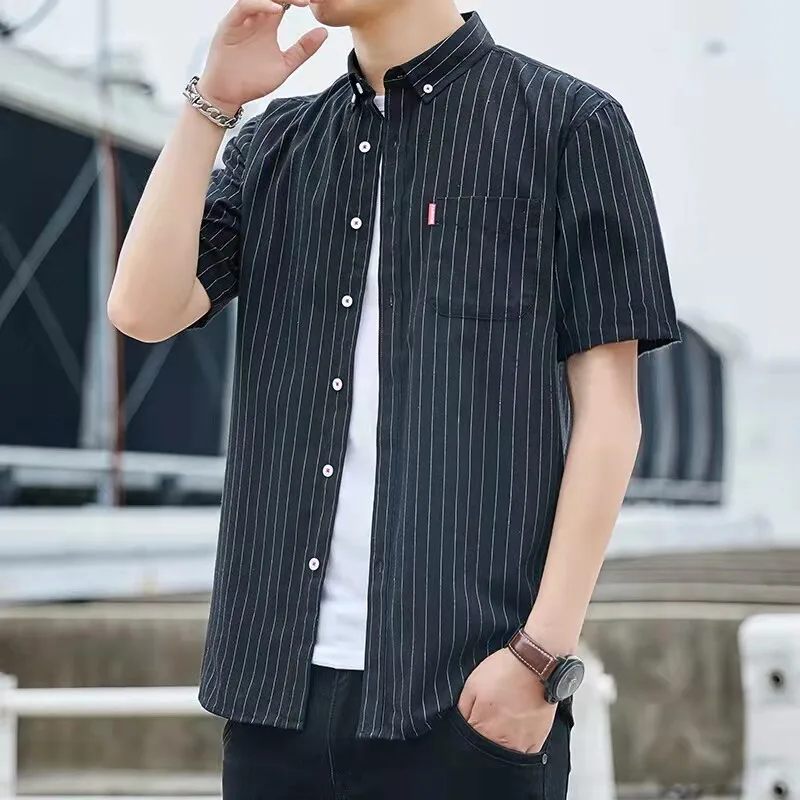 Summer Men's Stripe Versatile Loose Casual Thin Short Sleeve Shirt Trendy Youth Loose Fit Polyester Fiber Citywalk Fashion Top
Summer Men's Stripe Versatile Loose Casual Thin Short Sleeve Shirt Trendy Youth Loose Fit Polyester Fiber Citywalk Fashion Top