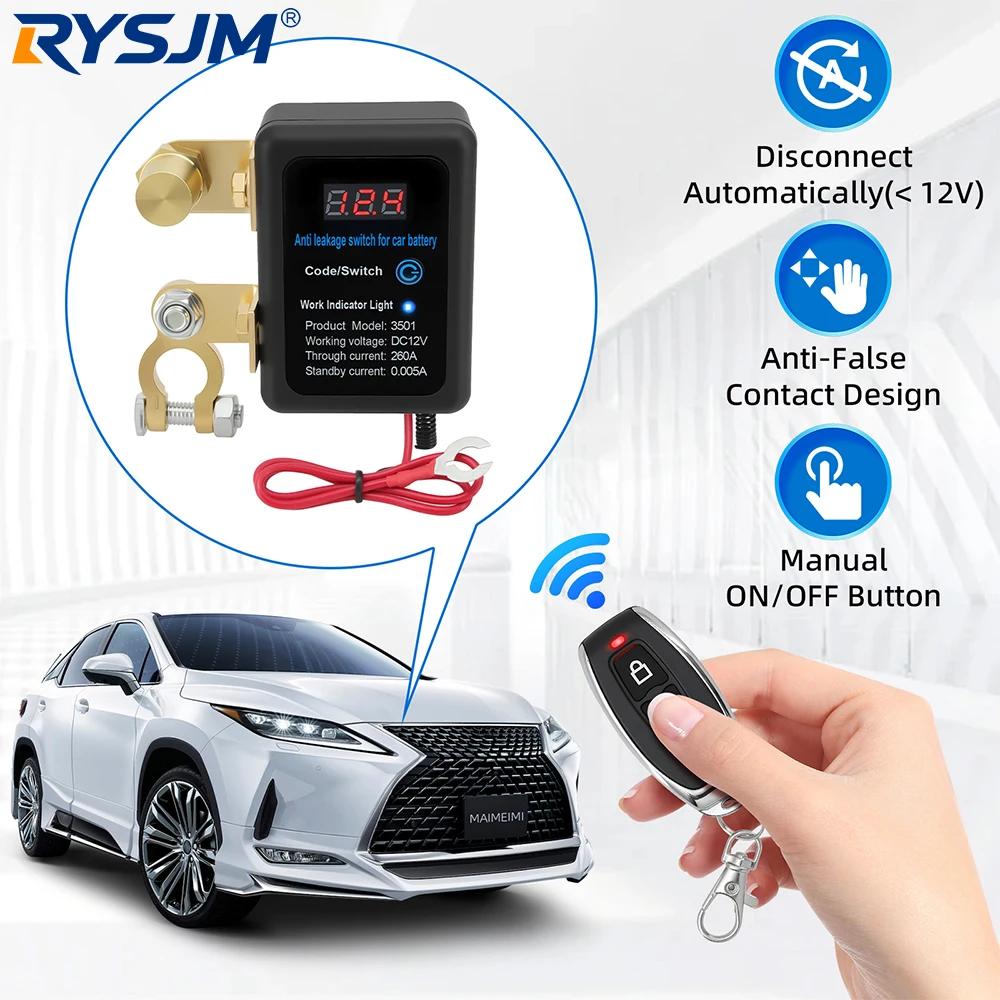 12V Remote Battery Cut Off Switch 260A Automatic Power Shut Off Kill Switch For Car SUV Truck Marine Battery Disconnect Switches
12V Remote Battery Cut Off Switch 260A Automatic Power Shut Off Kill Switch For Car SUV Truck Marine Battery Disconnect Switches