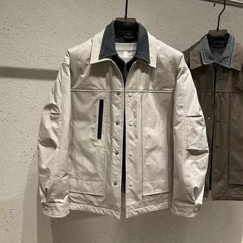 Duck Down Winter Vacation Two Pieces Denim Collar New Splicing Warm Casual Coat Outerwear Men's Outdoor Trekking Hiking Overalls
Duck Down Winter Vacation Two Pieces Denim Collar New Splicing Warm Casual Coat Outerwear Men's Outdoor Trekking Hiking Overalls