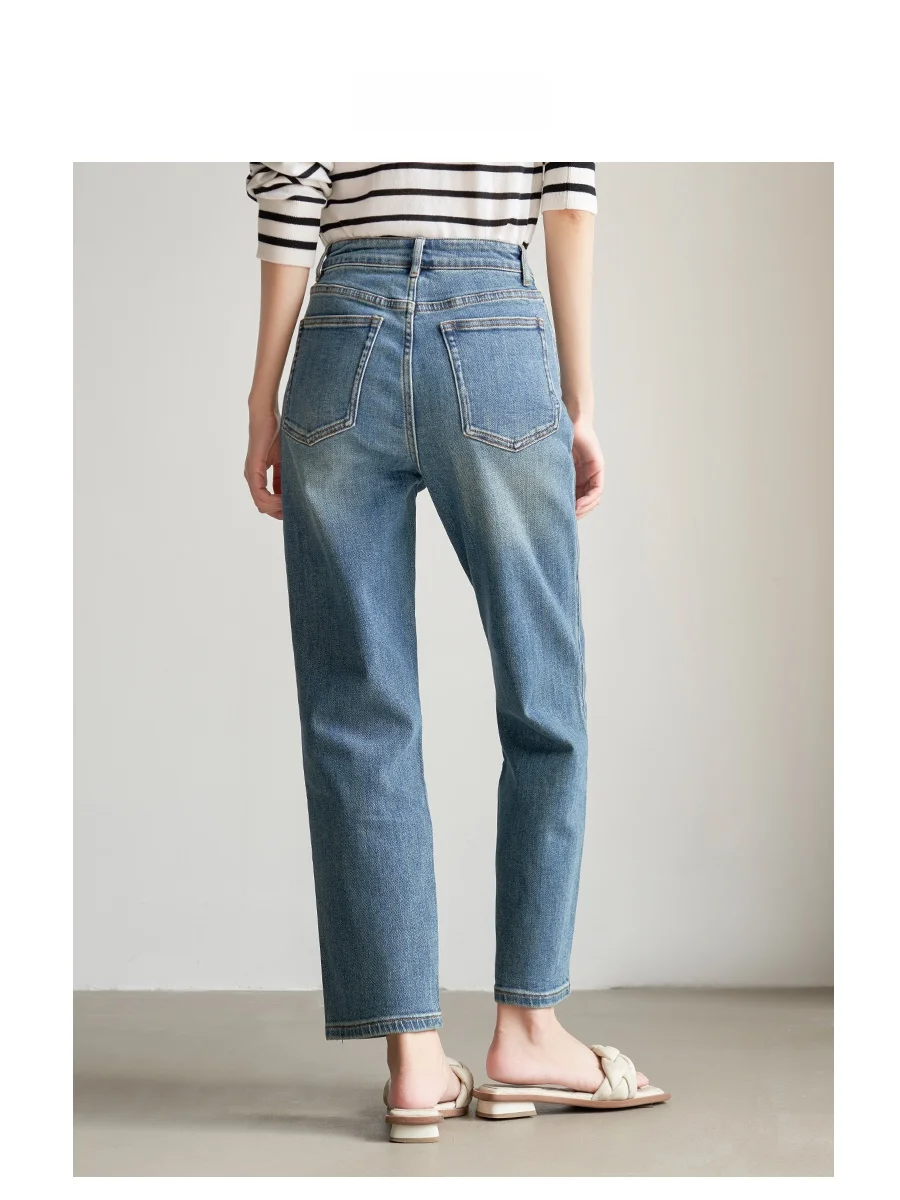 Джинсы с высокой талией и прямыми штанинами, длина 7/8, в стиле французской юбки, для повседневной носки, женские, осенние, с завышенной талией
Джинсы с высокой талией и прямыми штанинами, длина 7/8, в стиле французской юбки, для повседневной носки, женские, осенние, с завышенной талией