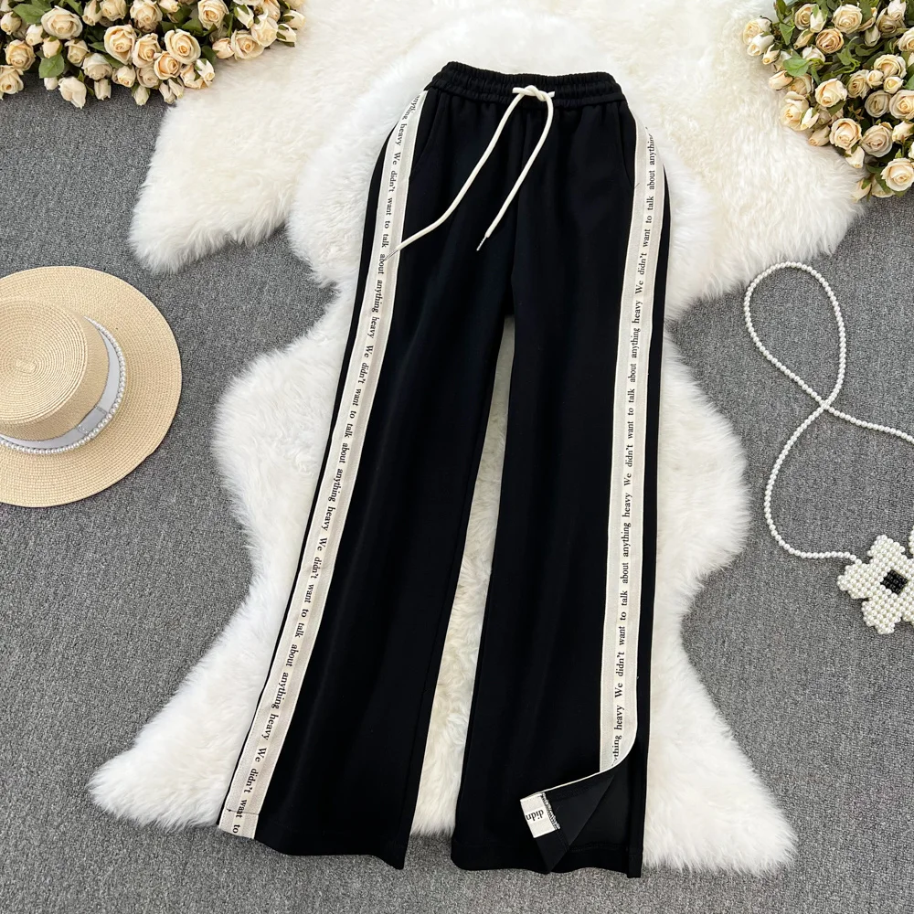 Elastic Waist Casual Pants Women's Spring New Korean Fashion Girls High-waist Slim Straight Trousers Loose Wide Leg Pants
Elastic Waist Casual Pants Women's Spring New Korean Fashion Girls High-waist Slim Straight Trousers Loose Wide Leg Pants