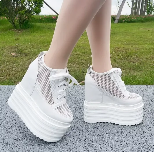 Breathable Mesh Fish Mouth Sandals Lace-up Women's Vulcanize Shoes with Wedge High Heel platform shoes
Breathable Mesh Fish Mouth Sandals Lace-up Women's Vulcanize Shoes with Wedge High Heel platform shoes