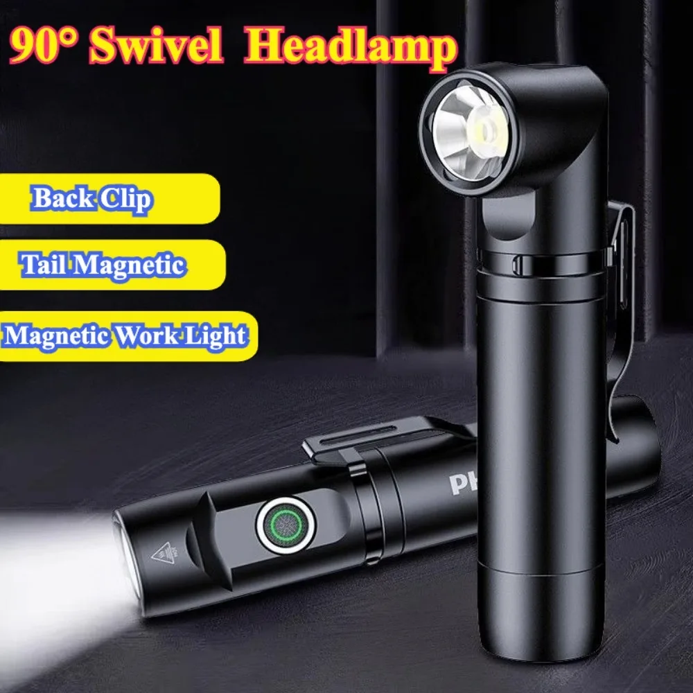 High Power LED Flashlight Type C Rechargeable 90° Swivel Magnetic Work Light Emergency Headlamp for Outdoor Camping
High Power LED Flashlight Type C Rechargeable 90° Swivel Magnetic Work Light Emergency Headlamp for Outdoor Camping