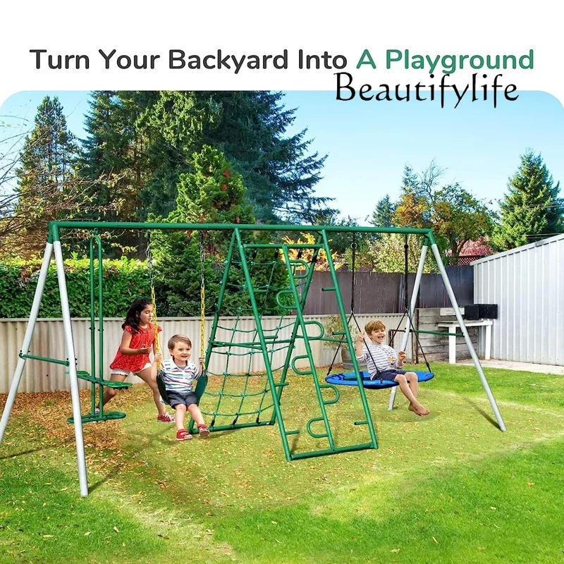 Garden multiple function swing with climbing ladder and basketball hoop for outdoor and playground
Garden multiple function swing with climbing ladder and basketball hoop for outdoor and playground