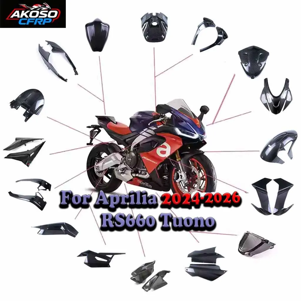For Aprilia RS660 Tuono 2024 2025 2026 Motorcycle Fairing 100% Carbon Fiber Fender Side Panels Cover Winglets Frame Accessories
For Aprilia RS660 Tuono 2024 2025 2026 Motorcycle Fairing 100% Carbon Fiber Fender Side Panels Cover Winglets Frame Accessories