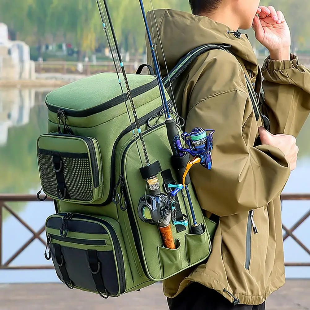 Fishing Backpack Multi-layer Fishing Bag Multi-layer Fishing Tackle Organizer Backpack with Rod Holders Large-capacity for Lures
Fishing Backpack Multi-layer Fishing Bag Multi-layer Fishing Tackle Organizer Backpack with Rod Holders Large-capacity for Lures