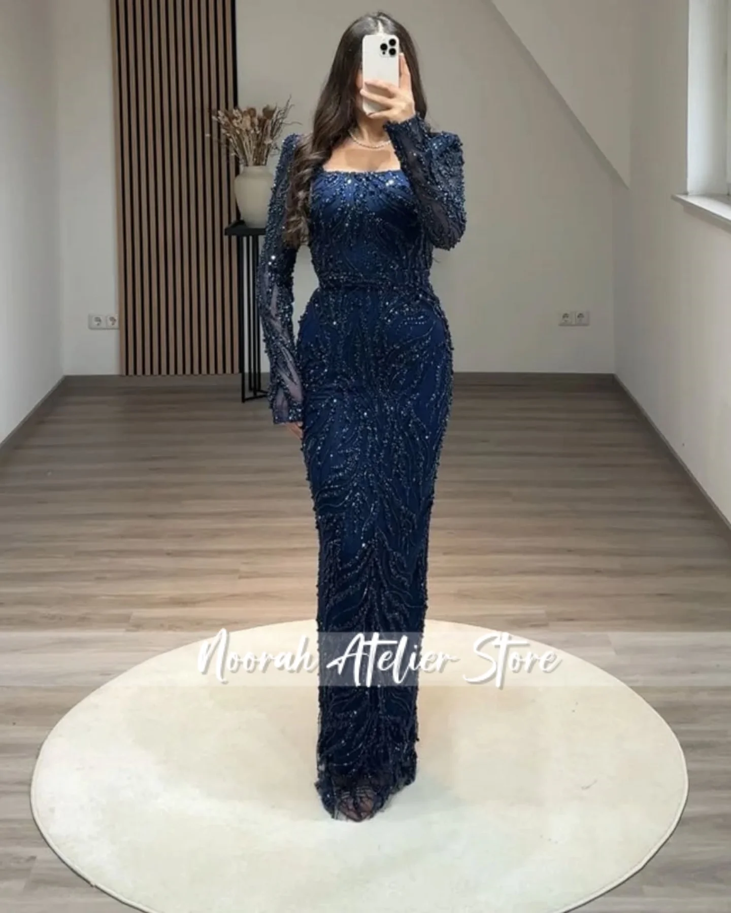 Blue Square Collar Long Sleeves Luxury Women's Evening Dresses 2025 Floor-Length Wedding Gown Saudi Arabia Long Customized
Blue Square Collar Long Sleeves Luxury Women's Evening Dresses 2025 Floor-Length Wedding Gown Saudi Arabia Long Customized