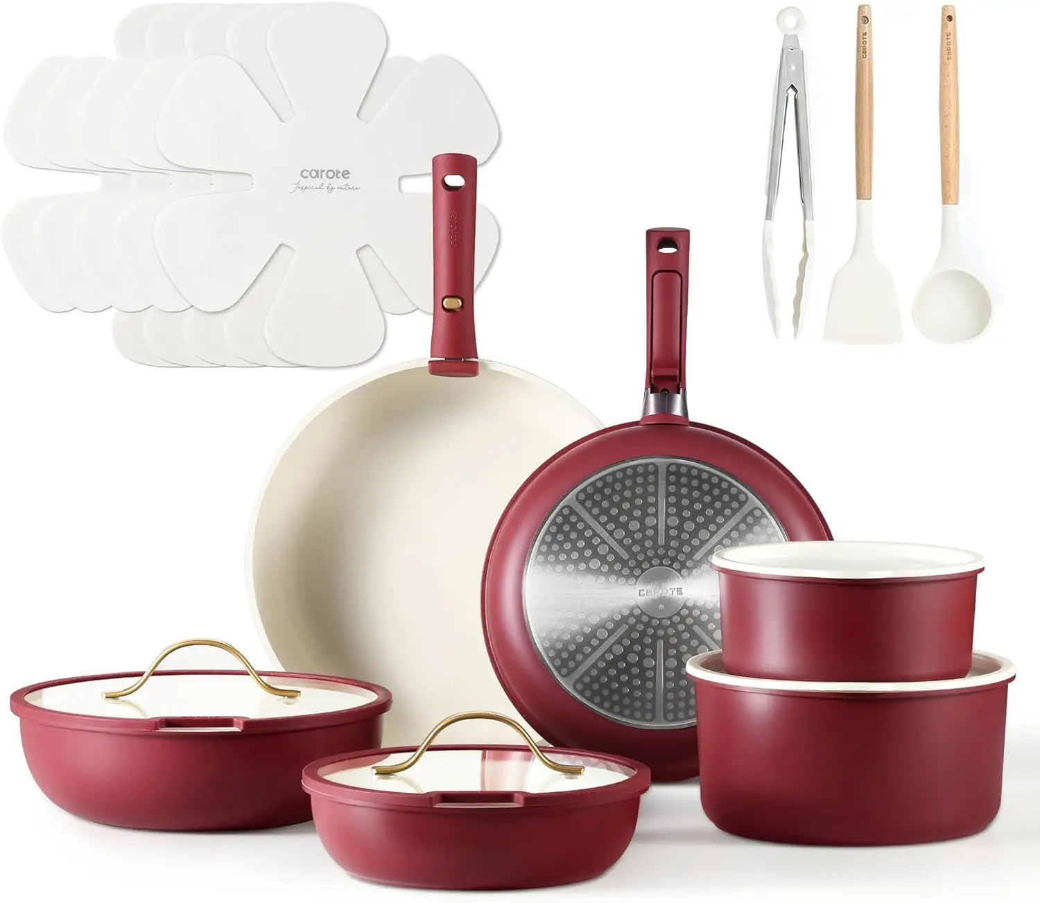 CAROTE 20pcs Pots and Pans Set, Nonstick Cookware Set Detachable Handle, Induction Kitchen Cookware Sets Non Stick with Removabl
CAROTE 20pcs Pots and Pans Set, Nonstick Cookware Set Detachable Handle, Induction Kitchen Cookware Sets Non Stick with Removabl