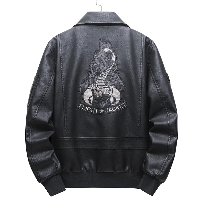 Scorpion Embroidered Faux Leather Jacket Men Spring Autumn Bomber Jackets Mens Motorcycle PU and Coats
Scorpion Embroidered Faux Leather Jacket Men Spring Autumn Bomber Jackets Mens Motorcycle PU and Coats
