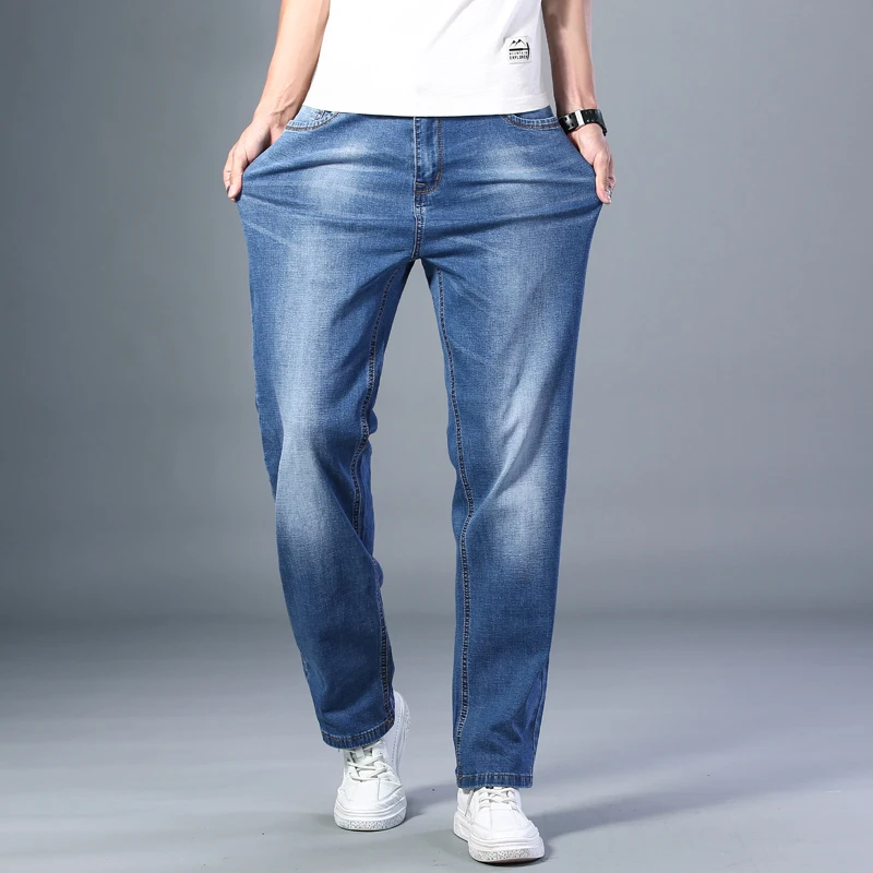 6 Colors Spring Summer Men's Thin Straight-leg Loose Jeans Classic Style Advanced Stretch Baggy Pants Male Plus Size 40 42 44
6 Colors Spring Summer Men's Thin Straight-leg Loose Jeans Classic Style Advanced Stretch Baggy Pants Male Plus Size 40 42 44