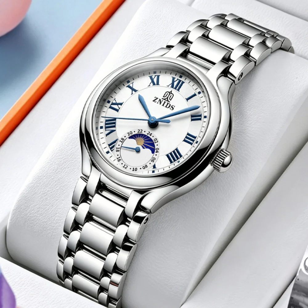 Women's Quartz Watch, Light Luxury Roman Numeral Moon Phase Wristwatch, Waterproof Steel Band Business Commuter Watch for Women, Gift for Girlfriend, Niche High-End Versatile Fashion Watch, Stylish and Simple Elegant Women's Wristwatch, Precise Timekeepin
Women's Quartz Watch, Light Luxury Roman Numeral Moon Phase Wristwatch, Waterproof Steel Band Business Commuter Watch for Women, Gift for Girlfriend, Niche High-End Versatile Fashion Watch, Stylish and Simple Elegant Women's Wristwatch, Precise Timekeepin