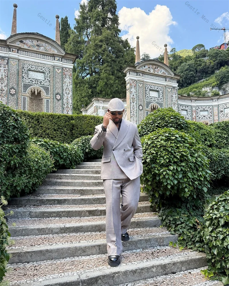 Grey Men Suit Set 2 Pcs Blazer+Pants Trousers Double Breasted Wedding Tuxedo Formal Office Jacket Prom Coat Cotton Customized
Grey Men Suit Set 2 Pcs Blazer+Pants Trousers Double Breasted Wedding Tuxedo Formal Office Jacket Prom Coat Cotton Customized