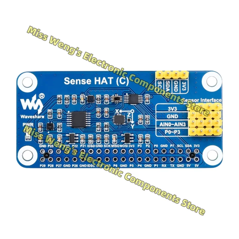 Sense HAT (B) Sensor expansion board gyroscope/barometer/temperature and humidity/color recognition/ADC, etc
Sense HAT (B) Sensor expansion board gyroscope/barometer/temperature and humidity/color recognition/ADC, etc