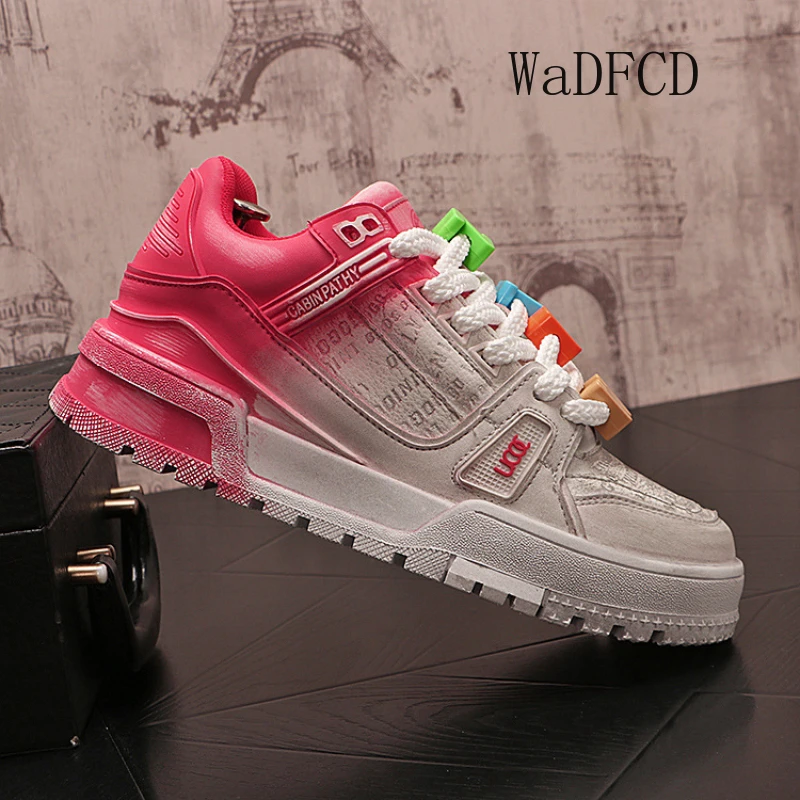 Sneakers Casual Mens Designer Bling Punk Board Shoes Fashion Split Leather Breathable Height Increased Flat Platform Sport Shoes
Sneakers Casual Mens Designer Bling Punk Board Shoes Fashion Split Leather Breathable Height Increased Flat Platform Sport Shoes